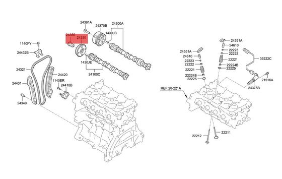 Αμαξοκίνητο OCV βαλβίδα Hyundai Kia βαλβίδα ελέγχου καυσίμου 24355-03HA0 Ioniq Elantra Niro